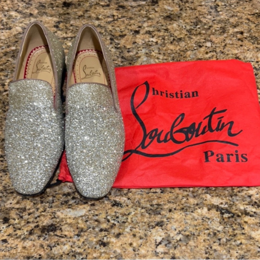 Christian Louboutin Sparkling Loafers - Gold, unisex, BRAND NEW. EU SIZE 38 - Picture 2 of 12